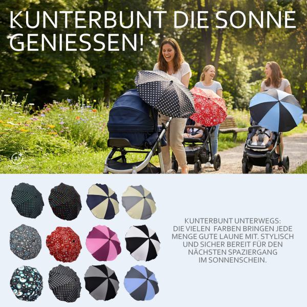 BAMBINIWELT universaler Sonnenschirm für Kinderwagen/Buggy DESIGN (rund)